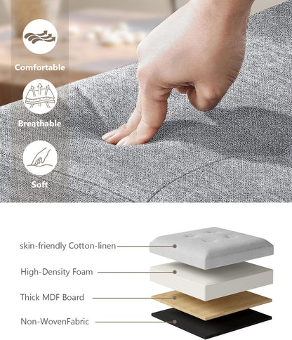 15 Inches Small Folding Storage Ottoman Cube, Storage Footrest, Foot Rest Stool, for Living Room