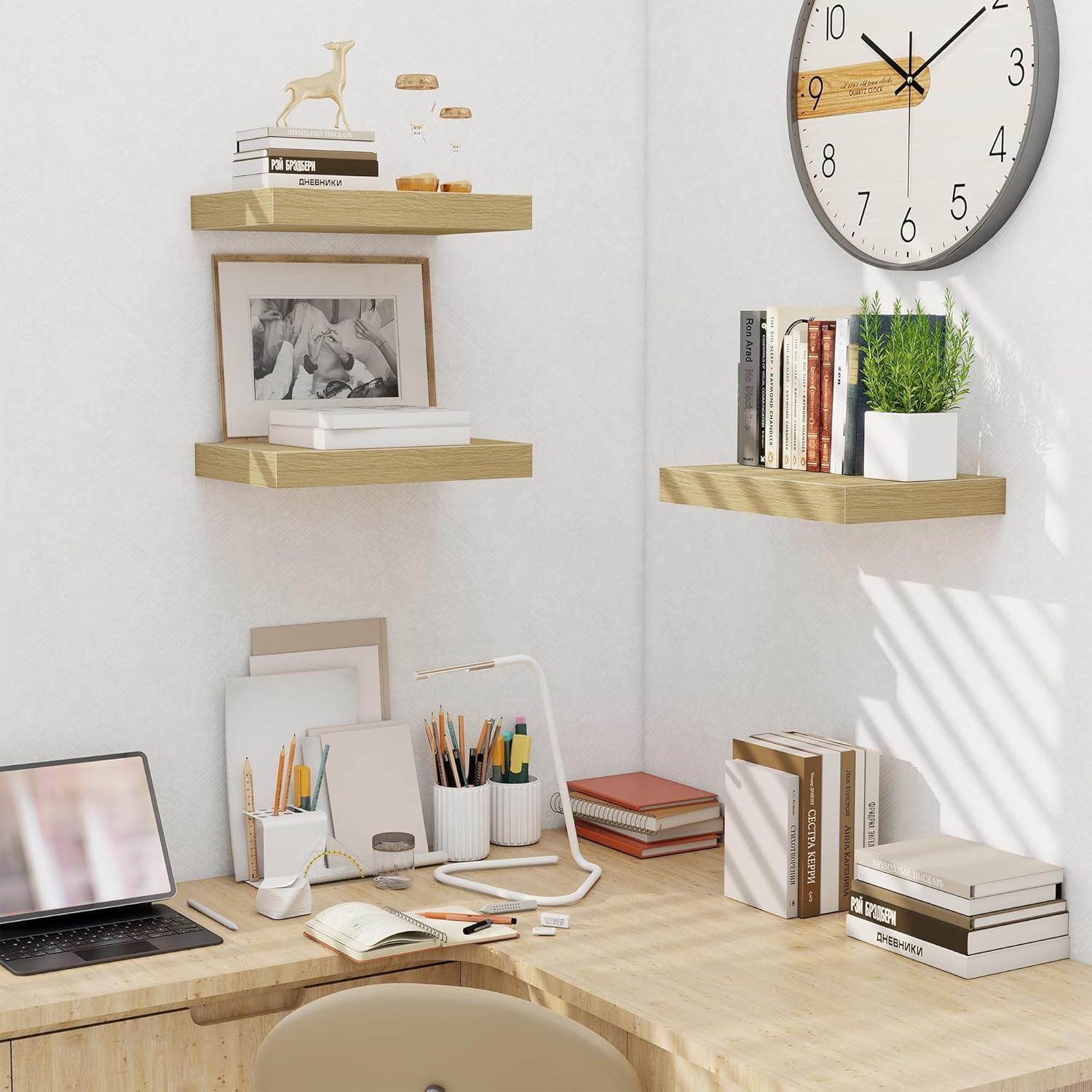 Fun Memories Floating Shelves for Wall - 10 x 16 Floating Shelf - Rustic Wood Storage Shelf - Wall