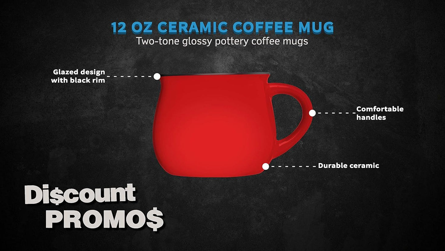 DISCOUNT PROMOS Glazed Campfire Coffee Mugs 12 oz. Set of 10, Bulk Pack - Perfect for Coffee, Tea