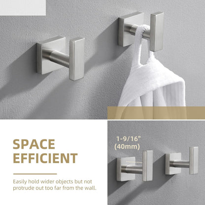 Angle Simple Bathroom Towel Hook 2 Pack, SUS304 Stainless Steel Bath Robe Holder, Modern Coat Hook
