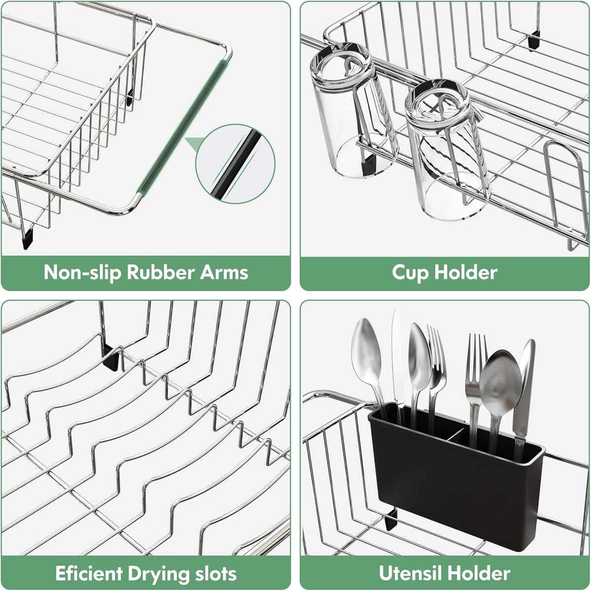 MAJALiS Dish Drying Rack in Sink - Small Dish Drainers for Kitchen Sink, Over The Sink Dish Racks