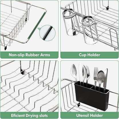 MAJALiS Dish Drying Rack in Sink - Small Dish Drainers for Kitchen Sink, Over The Sink Dish Racks
