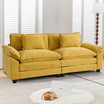 URRED Modular Sectional Sofa Comfy Cloud Couch, Modern Chenille Loveseat Sofa Sleeper Deep Seat