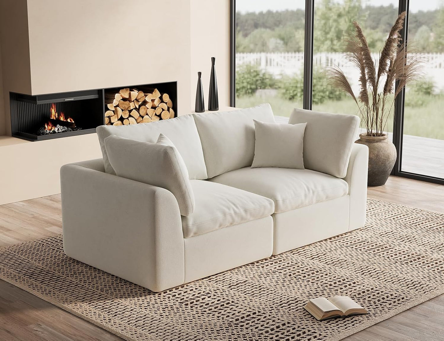 78.9" Loveseat Sofa, Cloud Boneless Couches for Living Room, Modern Modular Sectional Sofa