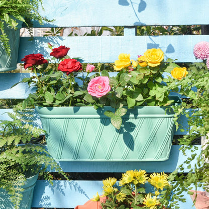 Sungmor 3 Pack Wall Hanging Planters, 16.5 Inch Railing Fence Hanging Flower Pots, Thickened