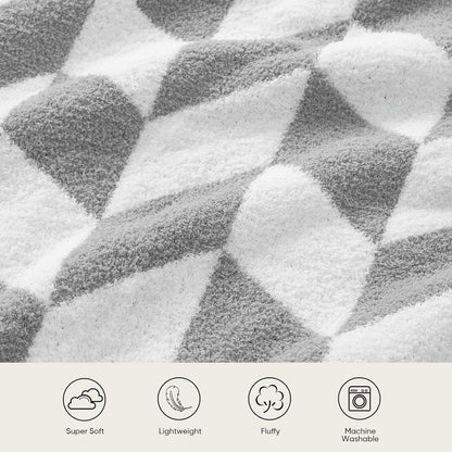 Snuggle Sac Chevron Throw Blanket for Couch, Reversible Super Soft Warm Blankets Cozy Knit Fuzzy