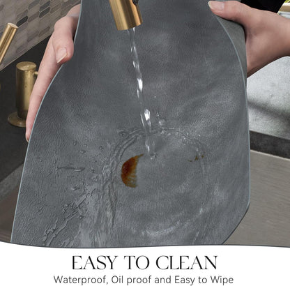 MOSAYT Vinyl Placemats Set of 8-12 X 17 Inch - Faux Leather 100% Waterproof Oil-Proof Wipeable PU
