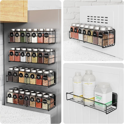 4 Pack Magnetic Spice Rack for Refrigerator, Magnetic Shelf Fridge Organizer for Kitchen Storage