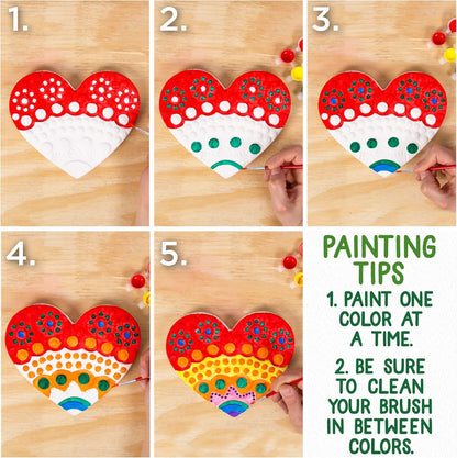 Creative Roots Mosaic Heart Stepping Stone, Includes 7-Inch Ceramic Stepping Stone & 6 Vibrant