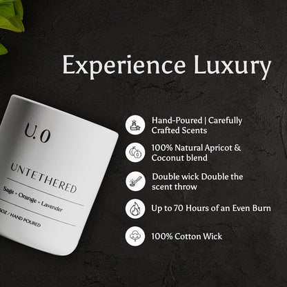 U.0 Luxury Scented Candle – Sage, Orange & Amber | Hand-Poured in USA with 100% Natural Coconut &