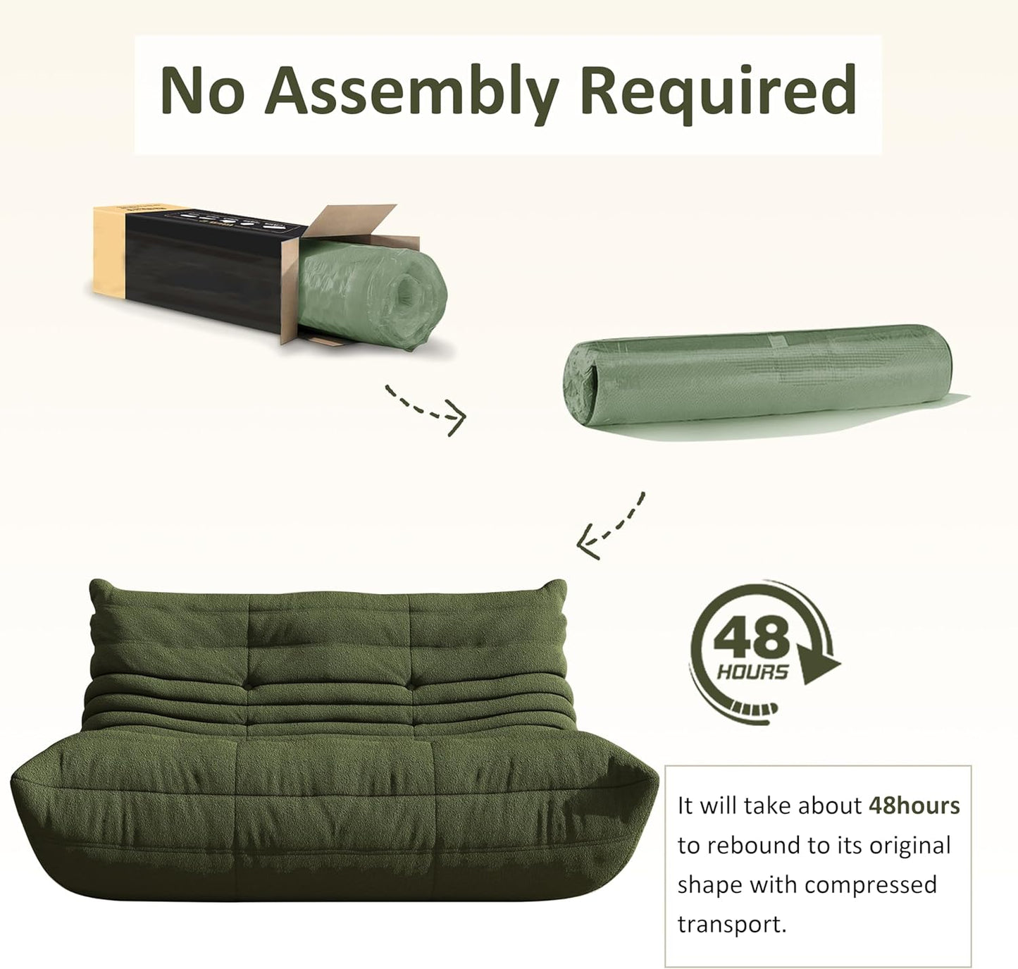 Bean Bag Chair, Oversized Loveseat Fireside Chair for Adults, 2 Seater with Memory Foam Filled