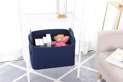 Storage Basket Felt Storage Bin Collapsible& Convenient Box Organizer with Carry Handles for Office