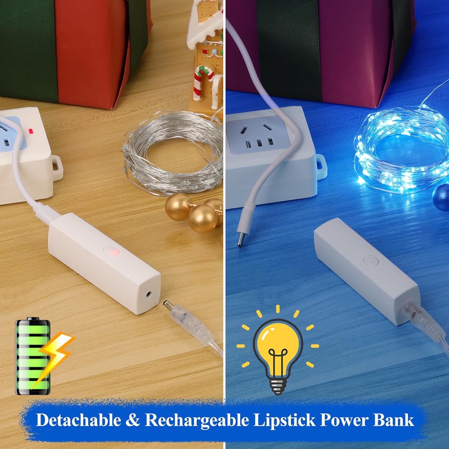 Lakumu LED String Lights Battery Operated, Fairy Lights with Timer, Mini Twinkle Lights for