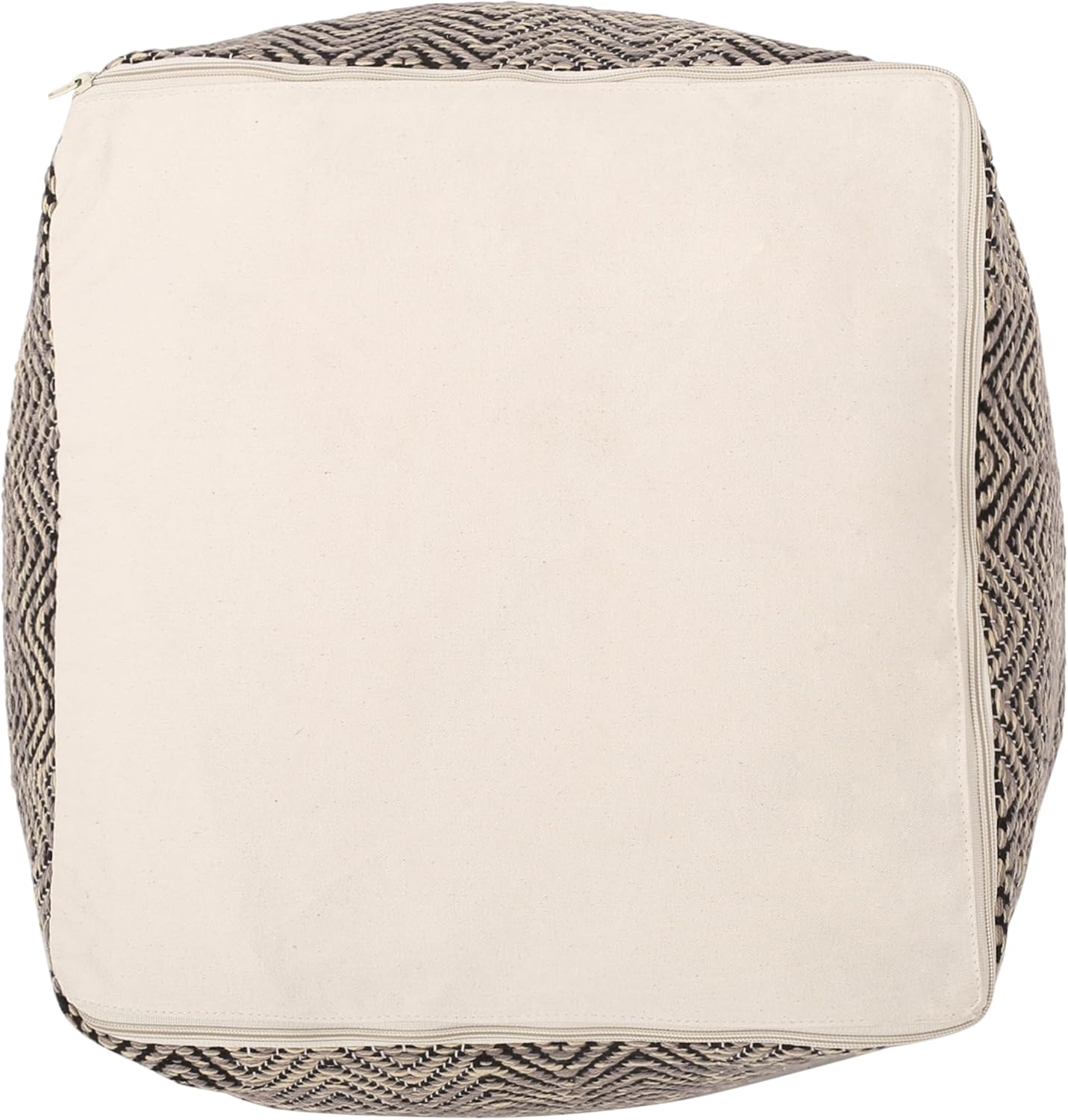GDFStudio Boho Handmade Fabric Cube Pouf Ottoman Foot Stool - Bean Bag Floor Chair - Foot Rest