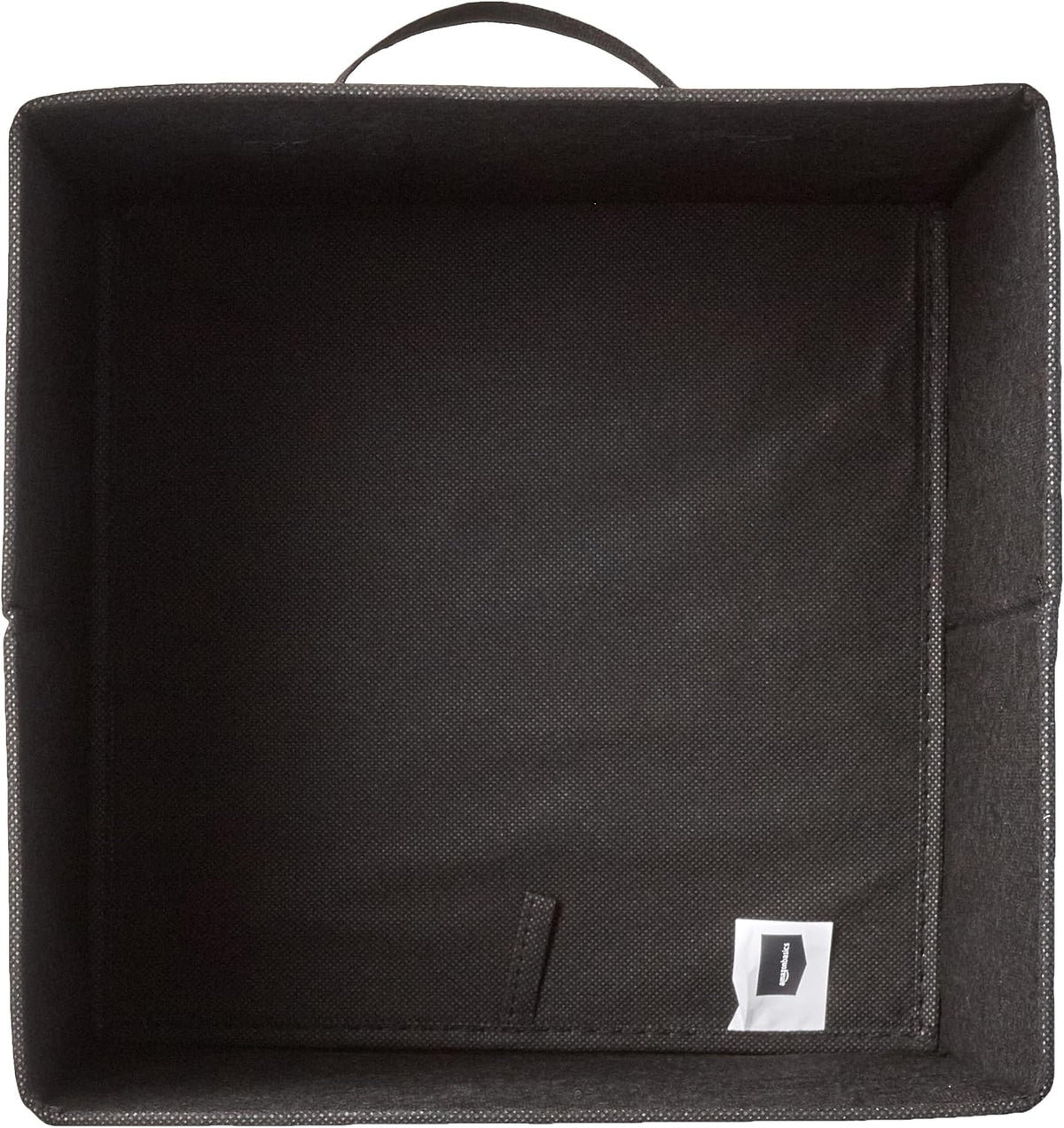Amazon Basics Collapsible Fabric Storage Cube Bins Organizer with Handles, Sturdy, Black