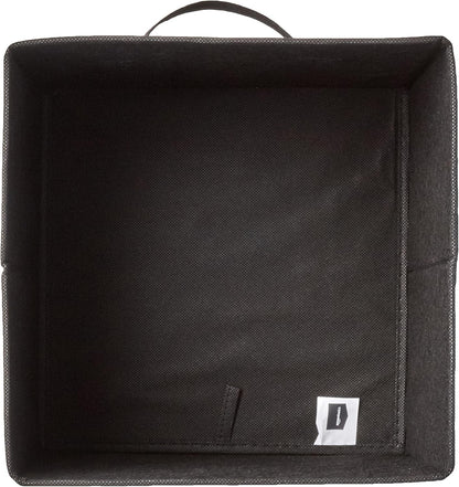 Amazon Basics Collapsible Fabric Storage Cube Bins Organizer with Handles, Sturdy, Black