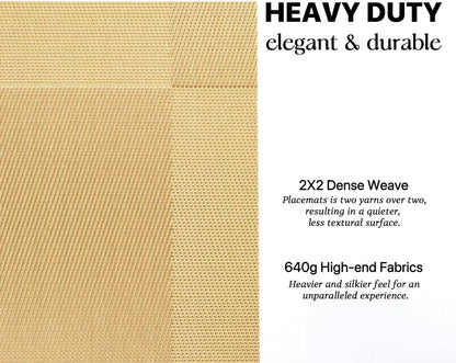 LEXMORE PlaceMats Set of 12 Vinyl/Plastic Woven Place Mats for Kitchen Table Indoor/Outdoor