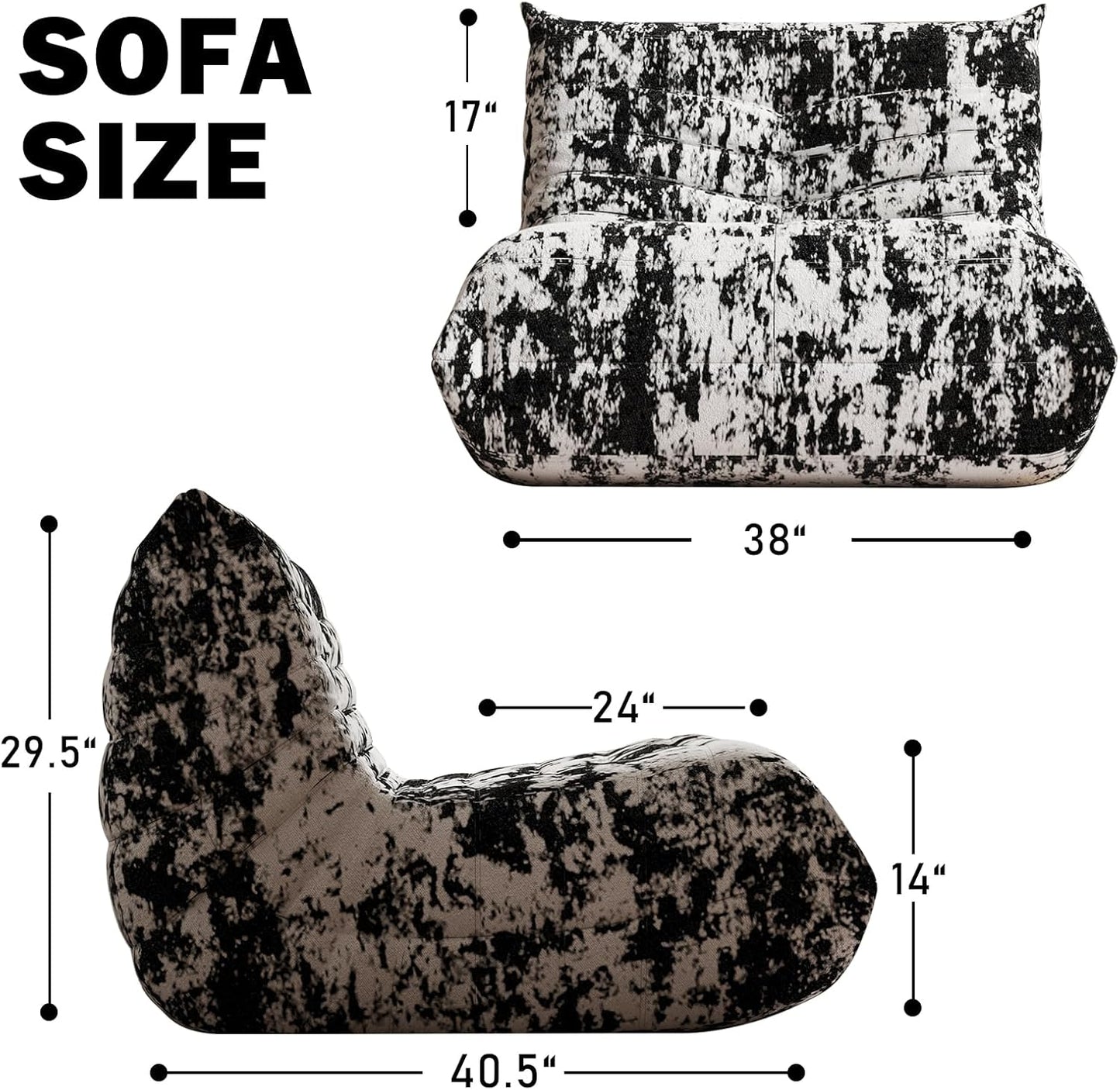 Bean Bag Chair, Fireside Chair Bean Bag Sofa Large Bean Bag Chair for Adults, Bean Bag Chairs for