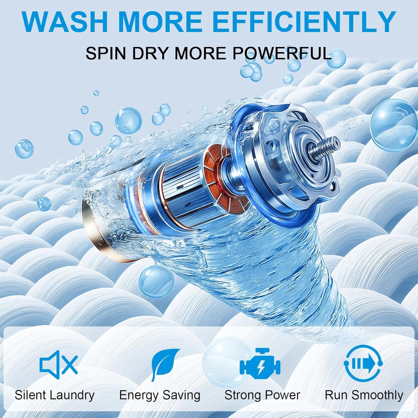 17Lbs Portable Washing Machine with10 Washing Programs, 2.2 Cu. Ft. Full Automatic Washer and