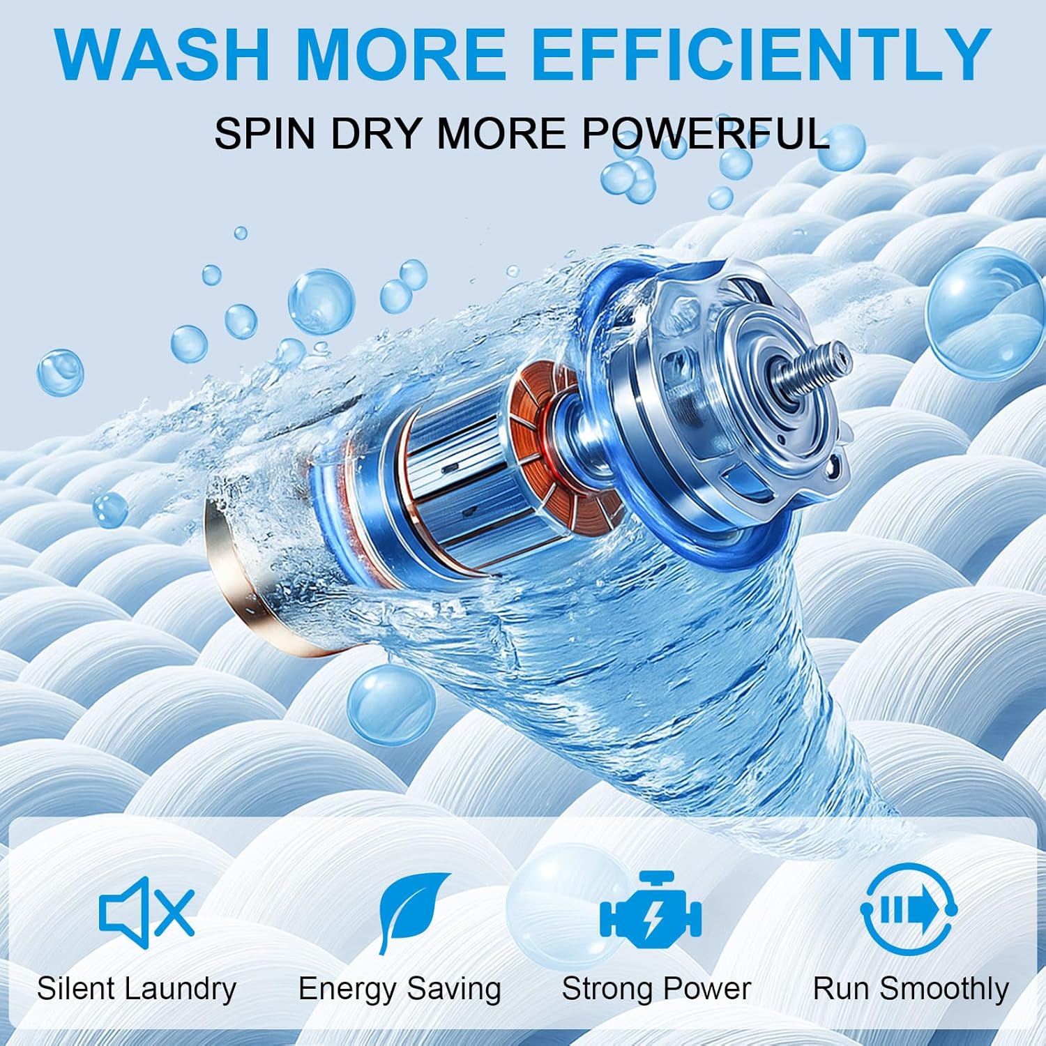 17Lbs Portable Washing Machine with10 Washing Programs, 2.2 Cu. Ft. Full Automatic Washer and