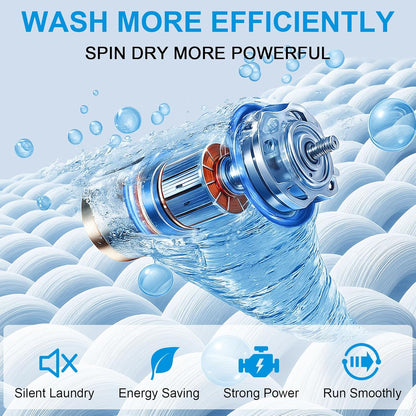 17Lbs Portable Washing Machine with10 Washing Programs, 2.2 Cu. Ft. Full Automatic Washer and