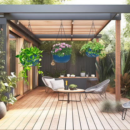 Hanging Planters 9/10/11 Inch for Indoor Plants, 3 Pack Plant Hanger Outdoor with Drainage Holes
