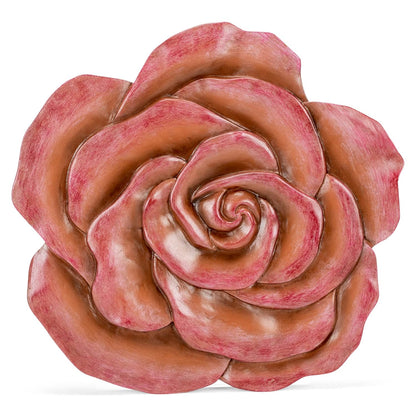 NAT & Jules Rose Flower Shaped Dimensional Indoor Outdoor 12 inch Cast Resin Decorative Garden