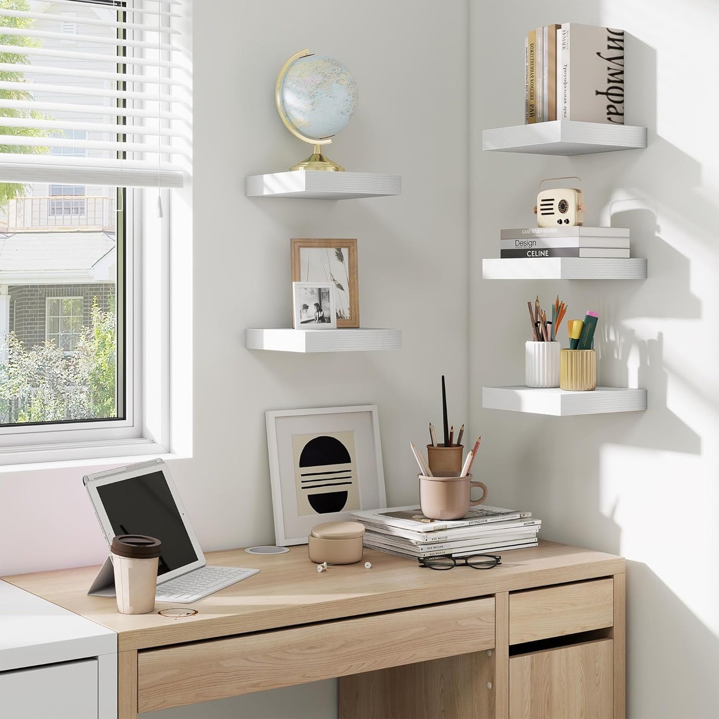 fuqing Floating Shelves for Wall, Bathroom Shelf Wall Mounted for Storage, Shelves with Invisible