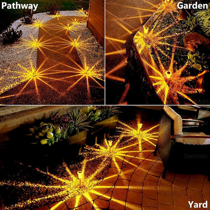 DenicMic Halloween Solar Lights Outdoor 10 Pack Orange LED Waterproof Yard Garden Patio Backyard