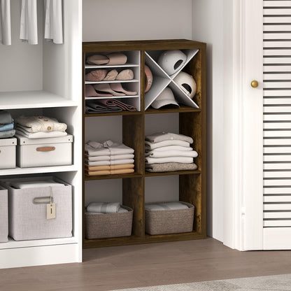 Furinno Cubic Extra Thick 6-Cube Closet Organizers and Storage, Amber Pine