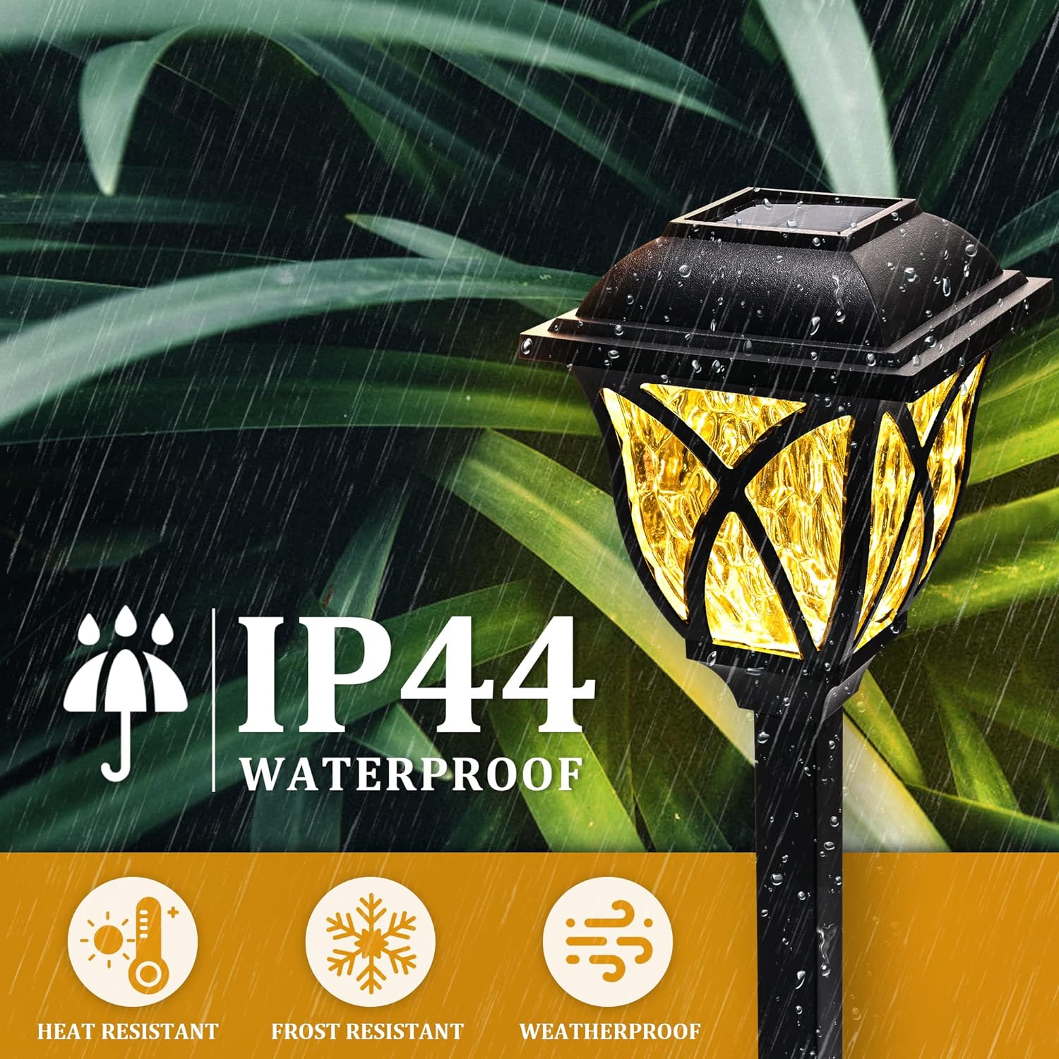 GIGALUMI Solar Lights Outdoor Waterproof, 6 Pack LED Solar Garden Lights, Outdoor Decorations