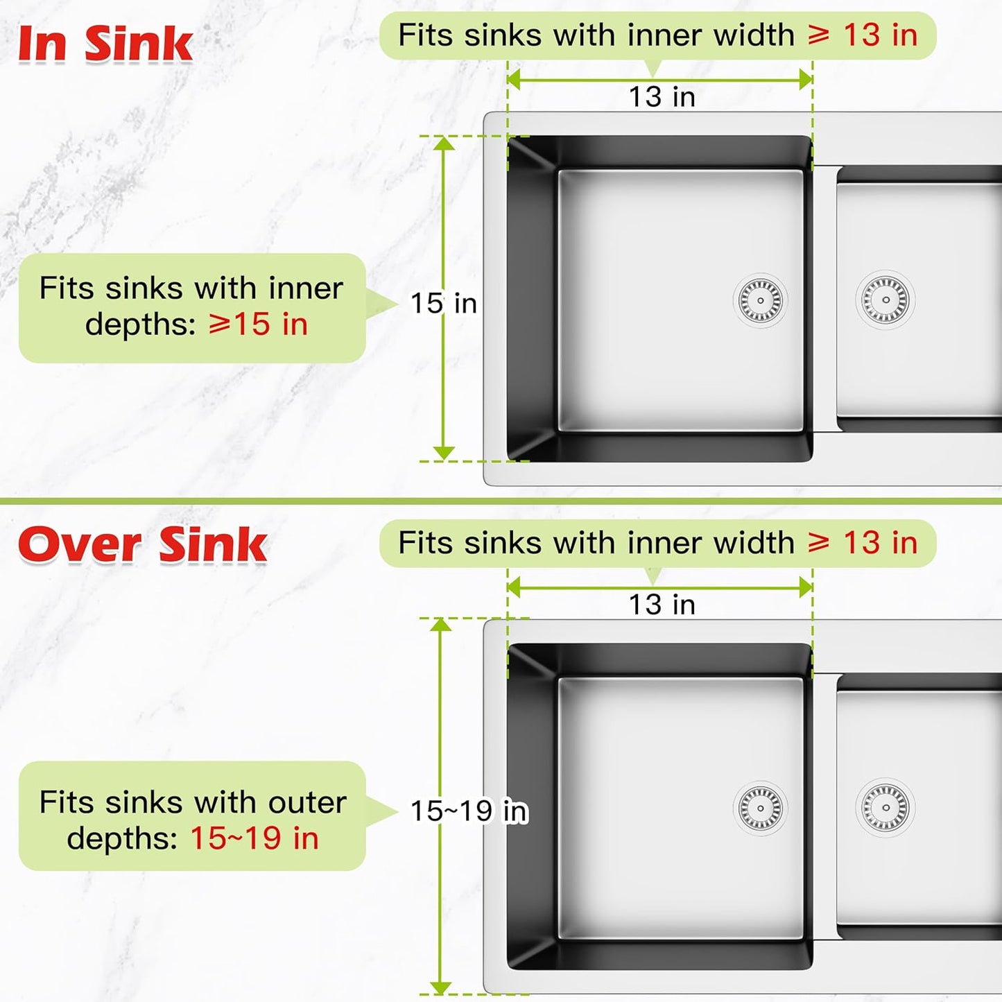 Dish Drying Rack in Sink, Expandable Stainless Steel Dish Drainer for Kitchen Sink, Dish Strainer