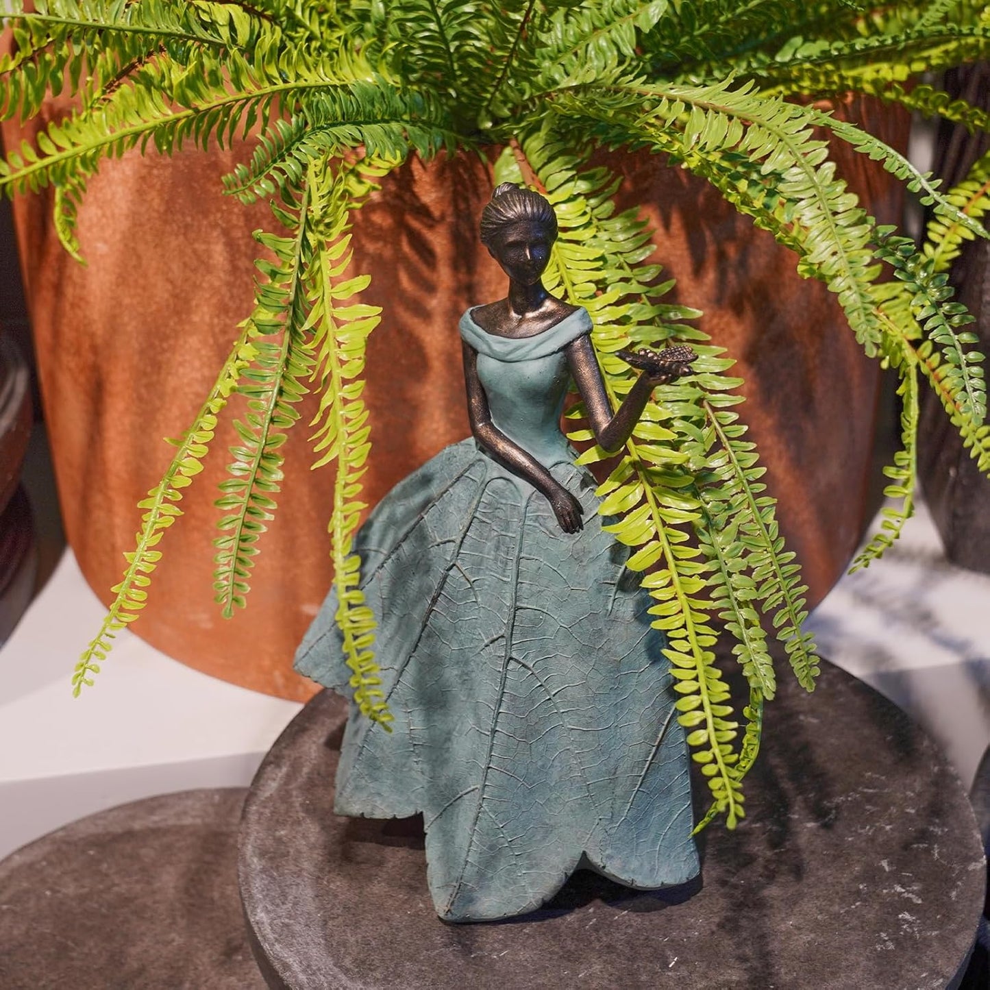 Guichifun Fairy Statue Collection Home Decoration - Leaf Angel Girls with Dragonfly Resin Home