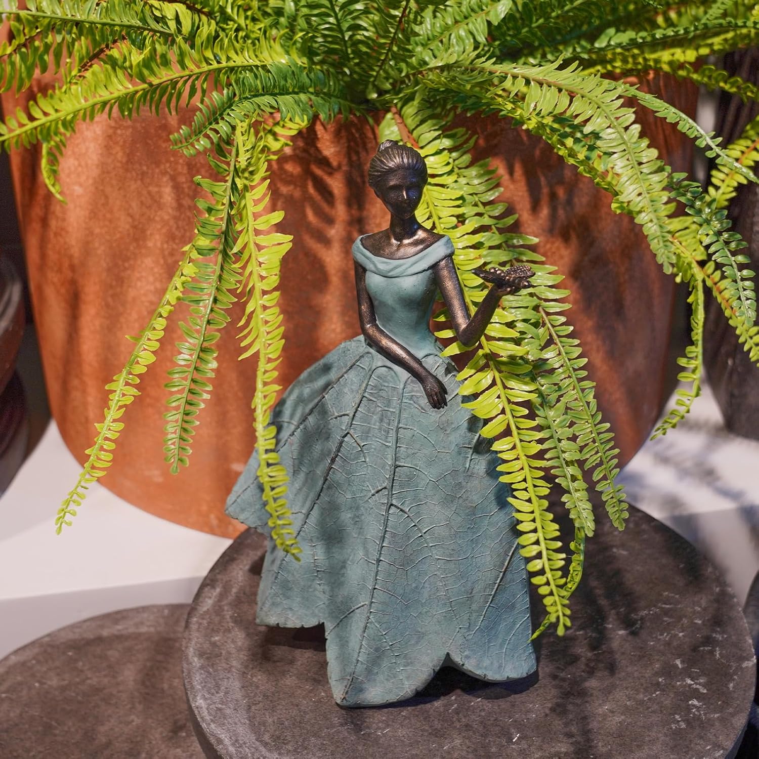 Guichifun Fairy Statue Collection Home Decoration - Leaf Angel Girls with Dragonfly Resin Home