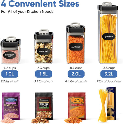 Chef's Path Airtight Food Storage Containers Set for Home Organization - 7 Piece Largest Flip Lock