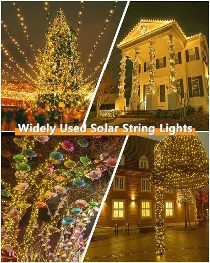 Upgrade Solar String Lights for Outside 2 Pack Total 180FT 500LED Solar Christmas Lights Outdoor