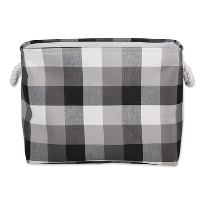 DII Buffalo Check Storage Bin, Medium Rectangle, 16x10x12, Tri Color Black