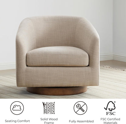 CHITA Swivel Accent Chair, FSC Certified Upholstered Fabric Barrel Chair for Living Room Set of 2