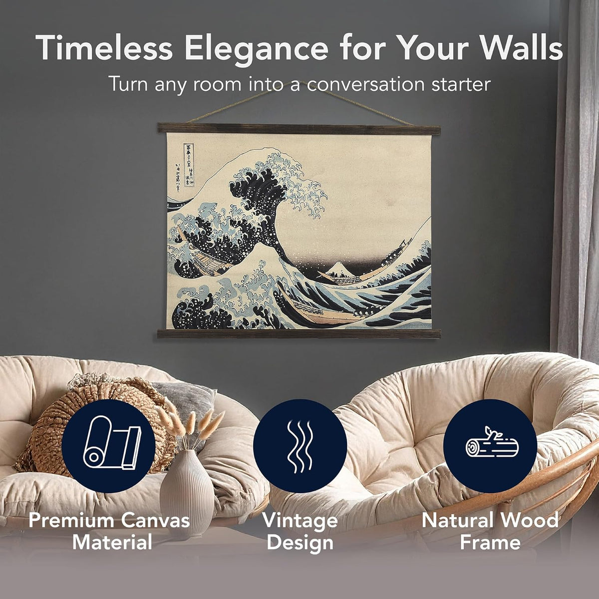 American Art Decor The Great Wave off Kanagawa Tapestry Beach House Wall Art