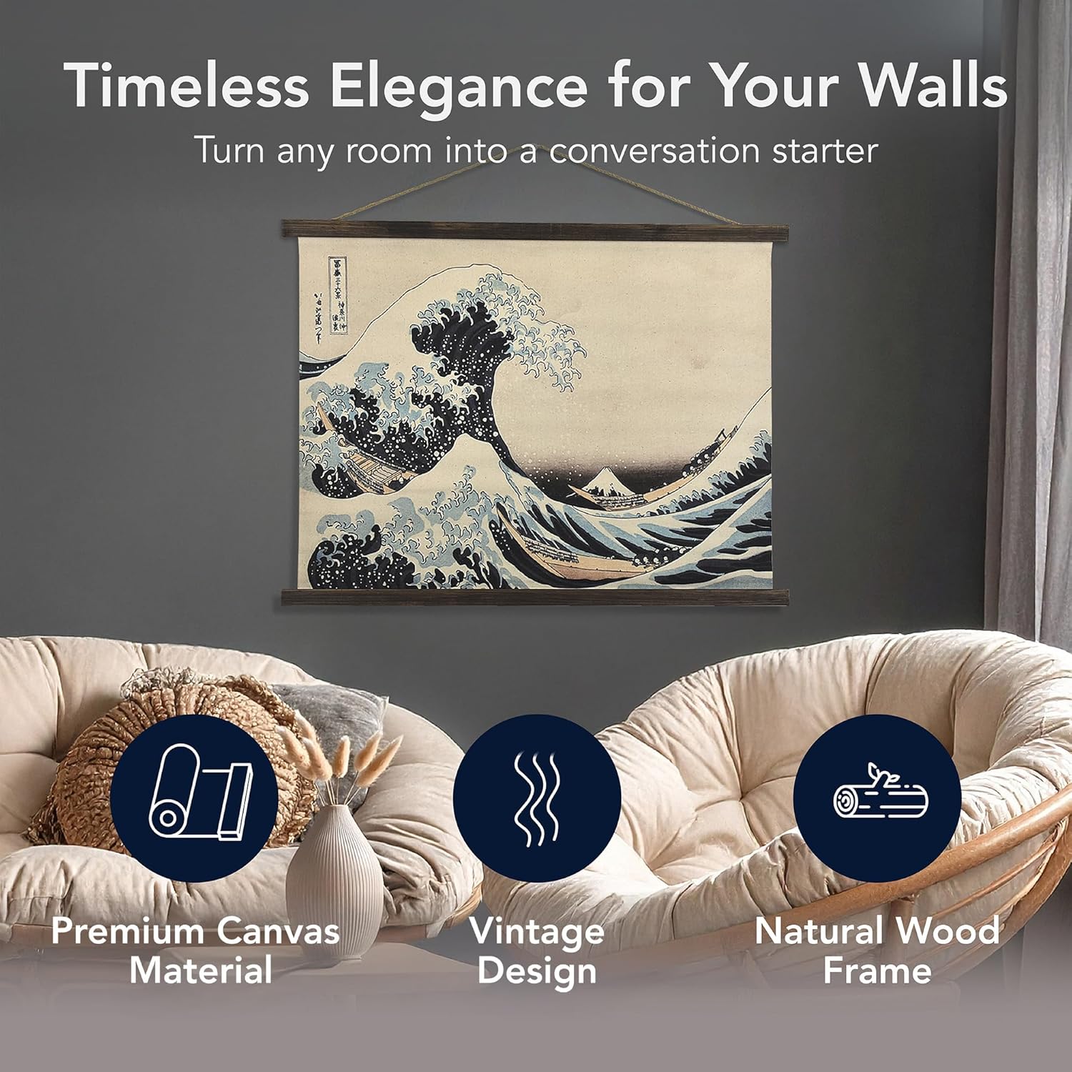American Art Decor The Great Wave off Kanagawa Tapestry Beach House Wall Art