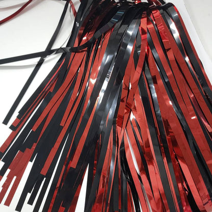Black Red Party Streamers Backdrop - GREATRIL Foil Fringe Tinsel for Stranger/Friday