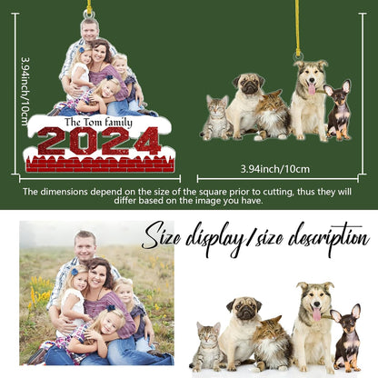 Personalized Christmas Ornament 2025, Photo Acrylic Customized Family Baby's Frist Christmas