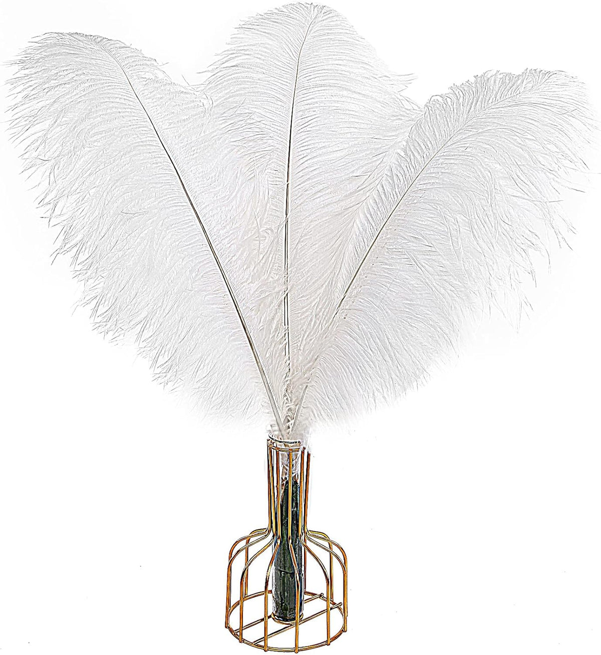 THARAHT 12pcs White Ostrich Feathers Natural Bulk 14-16Inch 35cm-40cm for Wedding Party