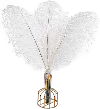 THARAHT 12pcs White Ostrich Feathers Natural Bulk 14-16Inch 35cm-40cm for Wedding Party