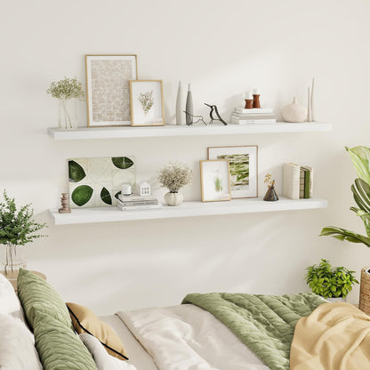 Fun Memories 72 Inch Floating Shelves for Wall 2 Pack Shelves for Bedroom|Kitchen|Bathroom 72 x 9.3