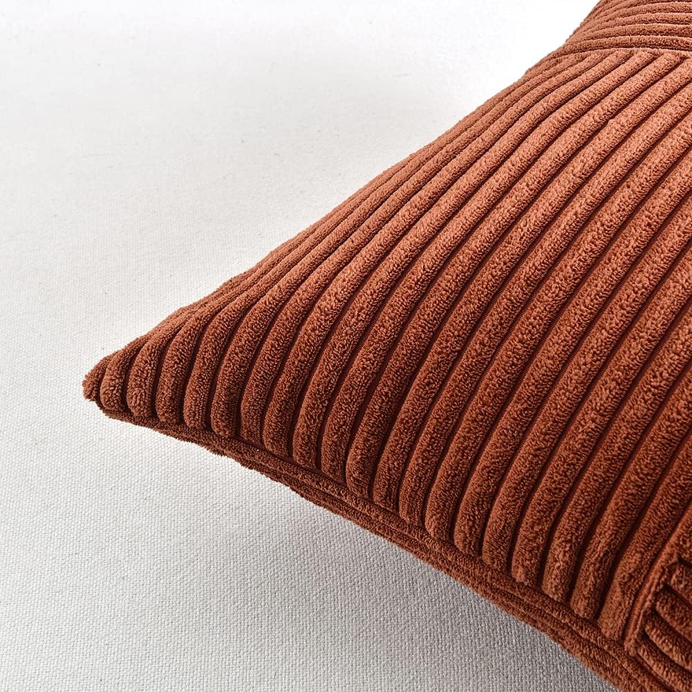 Fancy Homi 2 Packs Rust Decorative Throw Pillow Covers 16x16 Inch for Living Room Couch Bed, Rustic