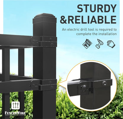 Fencer Wire Heavy Duty Garden Fence Bracket Set, 10 Pieces Metal Steel Connectors for Post and