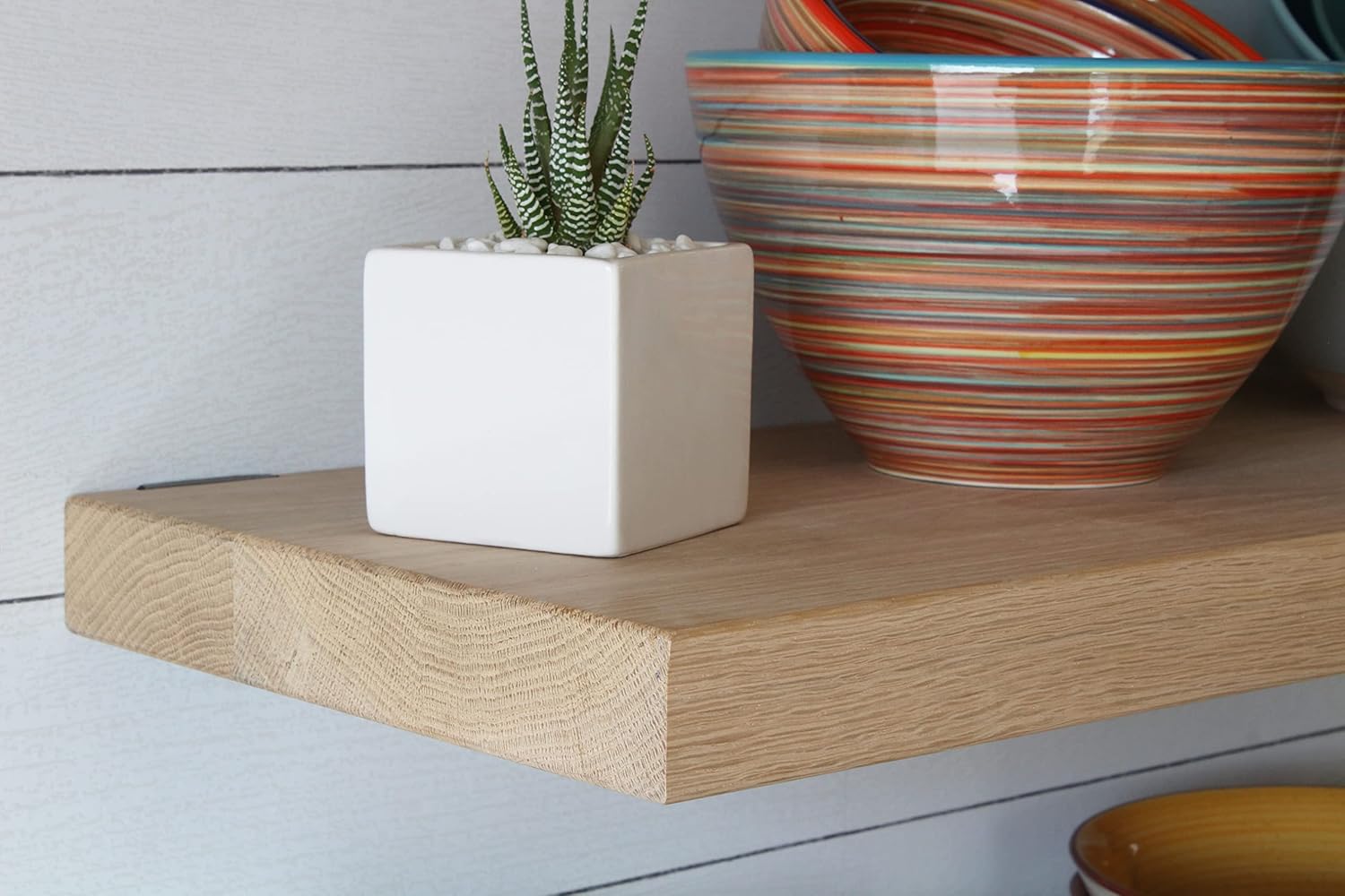 Urban Legacy Unfinished White Oak Deep Floating Shelves | Easy to Install Accent Modern Floating