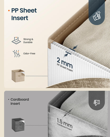 SONGMICS HOME Foldable Storage Cubes Set of 8, Fabric Shelf Organizer Bins with Handles, Closet