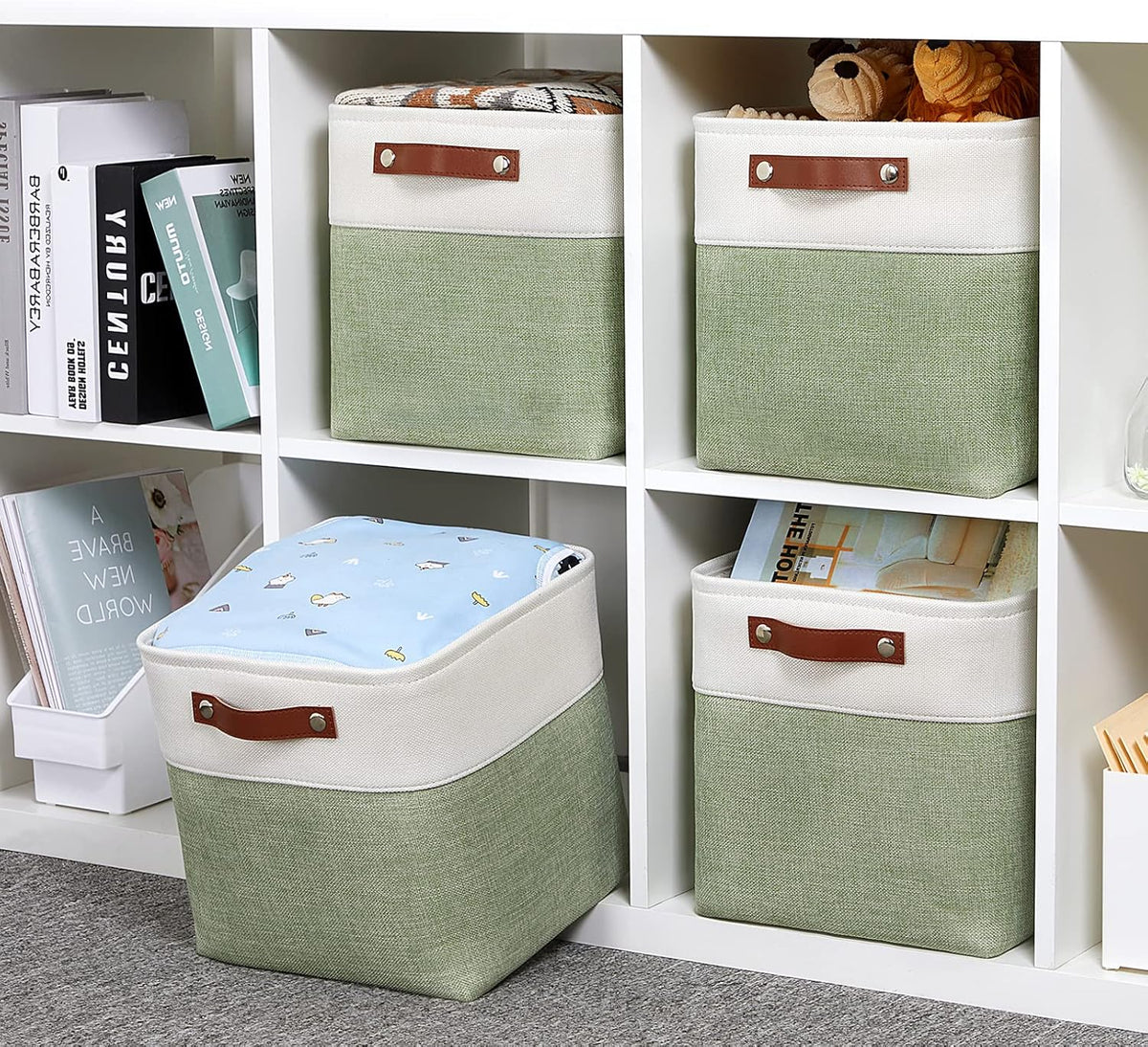 DULLEMELO Storage Baskets for Organizing, Fabric Storage Cubes for Dog Toy Box, 11 Inch Decorative